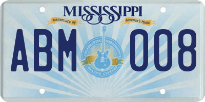 MS license plate ABM008