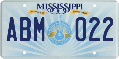 MS license plate ABM022