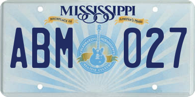 MS license plate ABM027