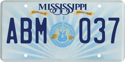 MS license plate ABM037