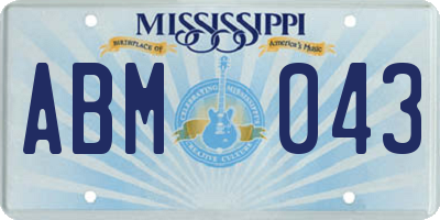 MS license plate ABM043