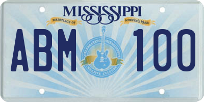MS license plate ABM100