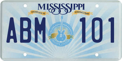 MS license plate ABM101