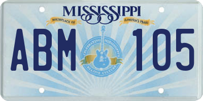 MS license plate ABM105