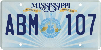 MS license plate ABM107