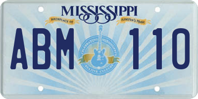 MS license plate ABM110