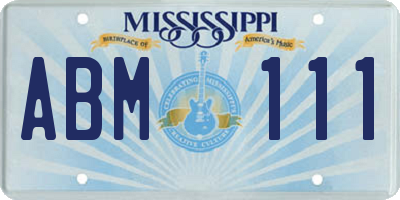 MS license plate ABM111