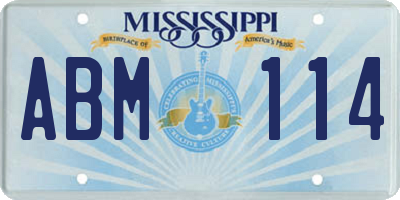 MS license plate ABM114