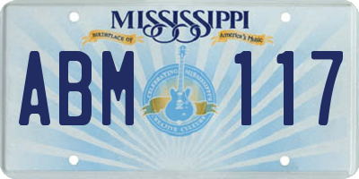 MS license plate ABM117