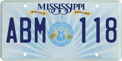 MS license plate ABM118