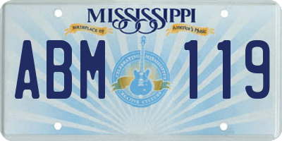 MS license plate ABM119