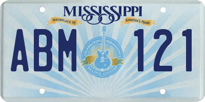 MS license plate ABM121