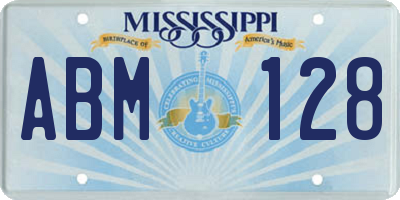 MS license plate ABM128