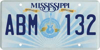 MS license plate ABM132