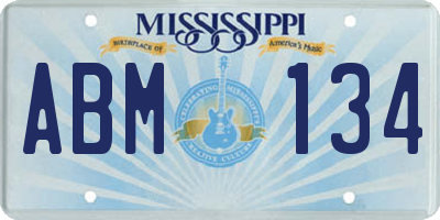 MS license plate ABM134