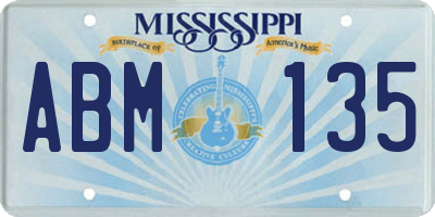 MS license plate ABM135