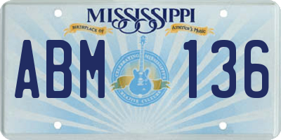 MS license plate ABM136