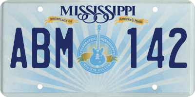 MS license plate ABM142