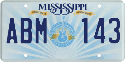 MS license plate ABM143