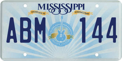 MS license plate ABM144