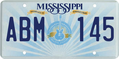 MS license plate ABM145