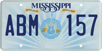 MS license plate ABM157