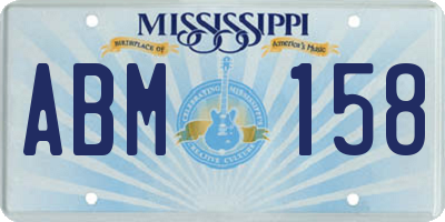 MS license plate ABM158