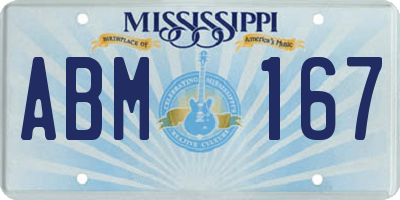 MS license plate ABM167