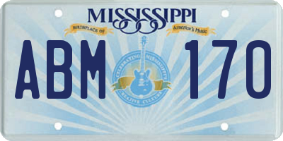 MS license plate ABM170