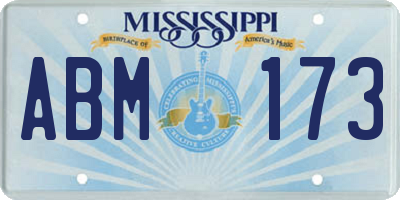 MS license plate ABM173