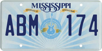 MS license plate ABM174