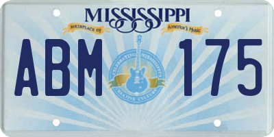 MS license plate ABM175