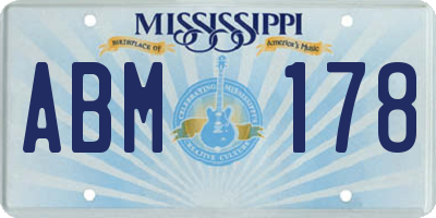 MS license plate ABM178