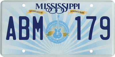 MS license plate ABM179