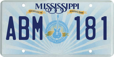 MS license plate ABM181