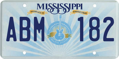 MS license plate ABM182