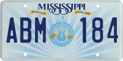 MS license plate ABM184