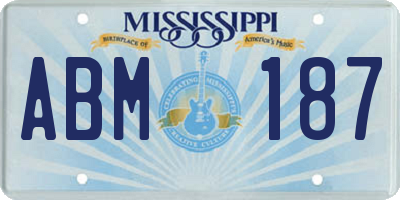 MS license plate ABM187