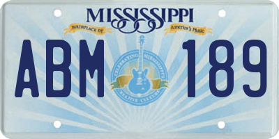 MS license plate ABM189