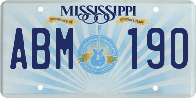 MS license plate ABM190