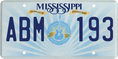 MS license plate ABM193