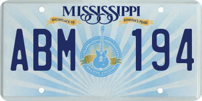 MS license plate ABM194