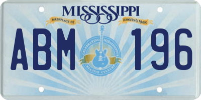 MS license plate ABM196