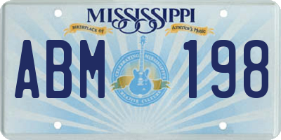 MS license plate ABM198