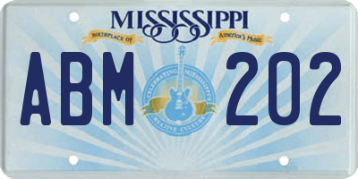 MS license plate ABM202