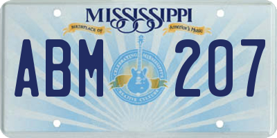 MS license plate ABM207