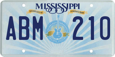 MS license plate ABM210