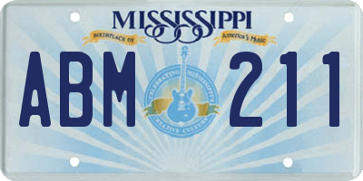 MS license plate ABM211