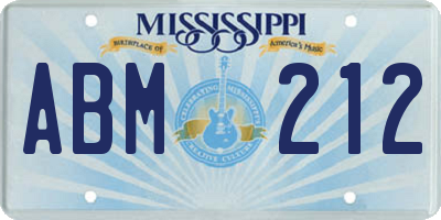 MS license plate ABM212