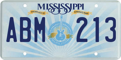 MS license plate ABM213